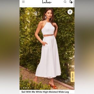 Lulu’s high waisted cropped wide leg pants